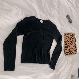 Black sweater with cutout detail